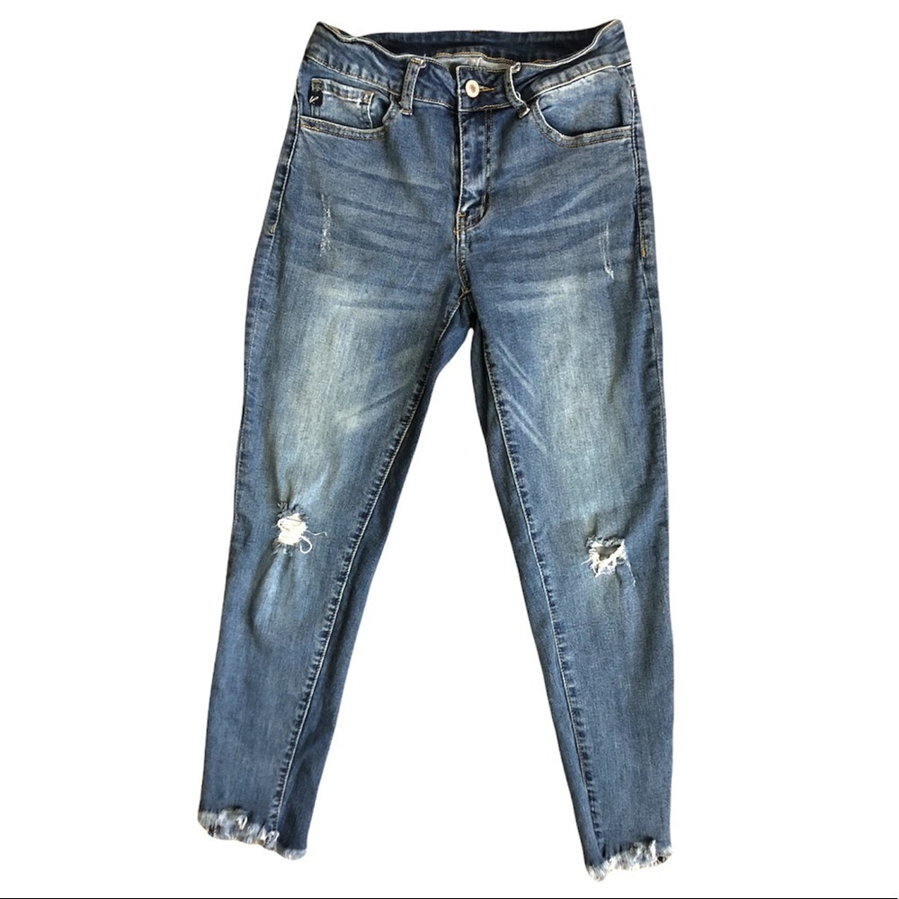 KanCan Woemens Raw Hem Distressed Skinny Jeans 5